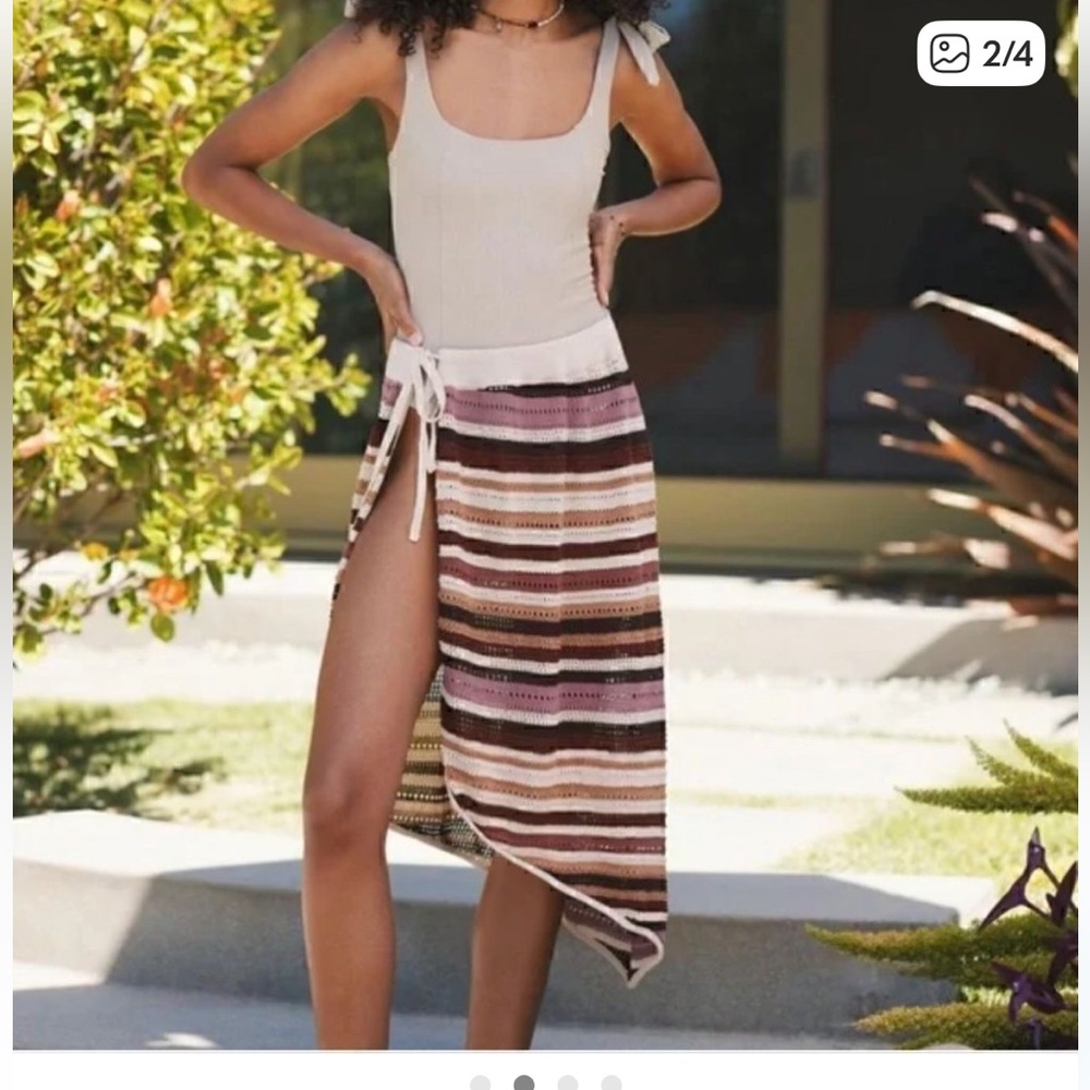 Anthropologie Maeve Knit side tie skirt coverup, One size, NWT